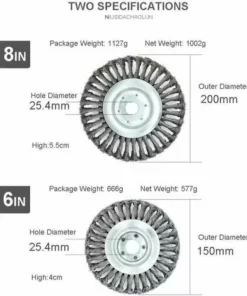 FLETéçA Brosse à Désherber Brosse à Désherber, 8 Pouces Brosse Rotative à Désherber, Disque De Torsion, Brosse Conique Tressée En Fil D'acier, Diamètre 200 Mm, Alésage 25,4 Mm (8 Pouces) 9 FLETéçA Brosse à Désherber Brosse à Désherber, 8 Pouces Brosse Rotative à Désherber, Disque De Torsion, Brosse Conique Tressée En Fil D'acier, Diamètre 200 Mm, Alésage 25,4 Mm (8 Pouces) -Débroussailleuse Soldes Magasin 66962458 3