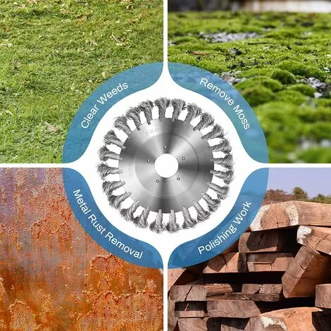 OCXIN 2 Pièces Débroussailleuse Contre Les Mauvaises Herbes, Brosse Ronde Pour 150 Diamètre De Sol, Brosse Contre Les Mauvaises Herbes Pour Débroussailleuse Coupe-herbe Jardin Brique Route Pavage Enlèvement De L'herbe, Alésage 25,4 Mm 5 OCXIN 2 Pièces Débroussailleuse Contre Les Mauvaises Herbes, Brosse Ronde Pour 150 Diamètre De Sol, Brosse Contre Les Mauvaises Herbes Pour Débroussailleuse Coupe-herbe Jardin Brique Route Pavage Enlèvement De L'herbe, Alésage 25,4 Mm – Image 3