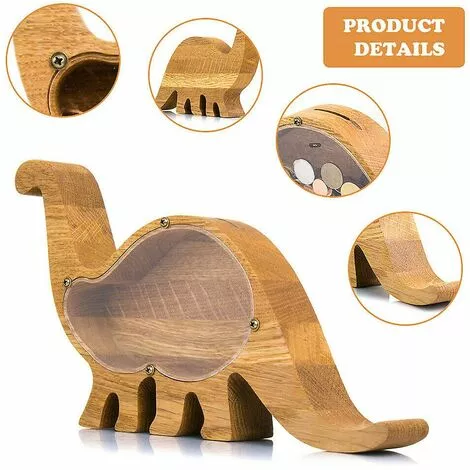 DECKON Animal En Bois Forme De Dinosaure Piggy Bank Money Saving Box Enfants Cadeau Décoration De La Maison Brachiosaurus 6 DECKON Animal En Bois Forme De Dinosaure Piggy Bank Money Saving Box Enfants Cadeau Décoration De La Maison Brachiosaurus – Image 4