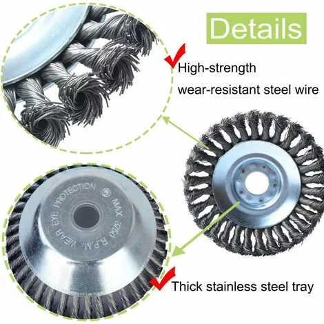 ALMI 6 Pouces(150mm*25.4mm) Tête Brosse Désherbage Pour Jardin Brique Route Pavage Joints Moss Rouille élimination 4 ALMI 6 Pouces(150mm*25.4mm) Tête Brosse Désherbage Pour Jardin Brique Route Pavage Joints Moss Rouille élimination – Image 2