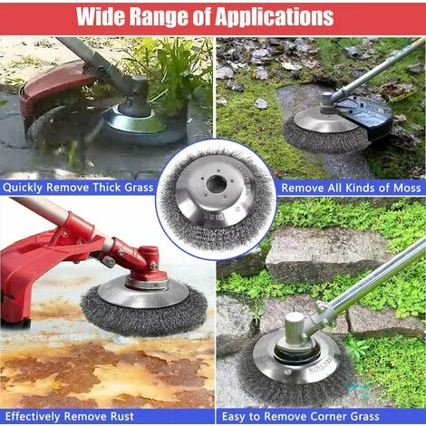 OCXIN Débroussailleuse à Mauvaises Herbes, Brosse à Mauvaises Herbes De 150 Mm * 25,4 Mm, Accessoires De Débroussailleuse Professionnels, élimination Efficace De La Mousse à Brosse Métallique Fine, élimination De La Rouille, Désherbage (6 Pouces) 6 OCXIN Débroussailleuse à Mauvaises Herbes, Brosse à Mauvaises Herbes De 150 Mm * 25,4 Mm, Accessoires De Débroussailleuse Professionnels, élimination Efficace De La Mousse à Brosse Métallique Fine, élimination De La Rouille, Désherbage (6 Pouces) – Image 4