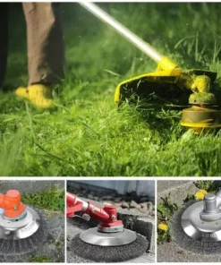 OCXIN Débroussailleuse à Mauvaises Herbes, Brosse à Mauvaises Herbes 200 Mm * 25,4 Mm, Accessoires De Débroussailleuse Professionnels, Brosse Métallique Fine, élimination Efficace De La Mousse, élimination De La Rouille, Désherbage (8 Pouces) -Débroussailleuse Soldes Magasin 67280150 5