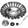 REGALI 6'' Kit De Brosse De Débroussailleuse à Gazon, 150x25,4mm Brosse à Désherber Ronde Pour éliminer Les Mauvaises Herbes, Tête Brosse Avec Roue En Fil D'acier Massif Pour Jardin Agriculture(6 Pouce) -Débroussailleuse Soldes Magasin 67332396 1