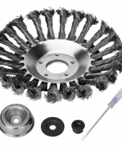 REGALI 6'' Kit De Brosse De Débroussailleuse à Gazon, 150x25,4mm Brosse à Désherber Ronde Pour éliminer Les Mauvaises Herbes, Tête Brosse Avec Roue En Fil D'acier Massif Pour Jardin Agriculture(6 Pouce)
