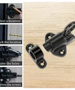 VOCTEIN Lot De 2 Loquets De Porte Automatiques – Loquets De Porte En Alliage De Zinc Loquets à Ressort Loquets De Porte à Rebond Automatique, Loquets De Porte à Rebond à Ressort Avec Vis, Pour Portes D'armoire (noir) -Débroussailleuse Soldes Magasin 67414403 4