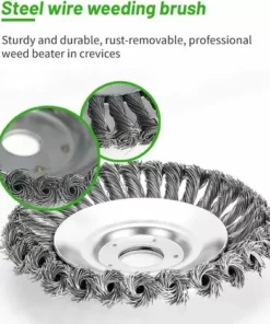 MèREÉTERNEL Brosse De Débroussailleuse, Tête Brosse Désherbage, Brosse à Mauvaises Herbes Pour Débroussailleuse, Brosse De Désherbage Fil D'acier, Environ 6 Pouces, Accessoires De Tondeuse à Gazon Ternel -Débroussailleuse Soldes Magasin 67431224 2