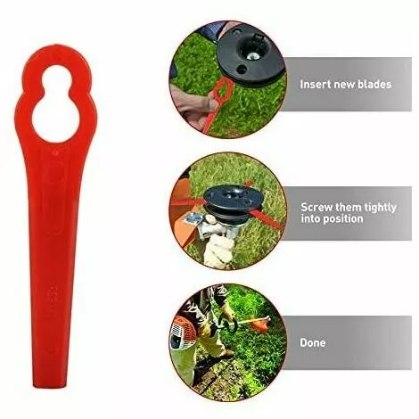 THSINDE Lot De 100 Lames En Plastique De Rechange Pour Lames De Coupe De Coupe-bordures Kit De Pièces De Moteur De Lame De Coupe Pour FRT18A FRT18A1 Art 46155 FRT20A1 Accessoires 6 THSINDE Lot De 100 Lames En Plastique De Rechange Pour Lames De Coupe De Coupe-bordures Kit De Pièces De Moteur De Lame De Coupe Pour FRT18A FRT18A1 Art 46155 FRT20A1 Accessoires – Image 4