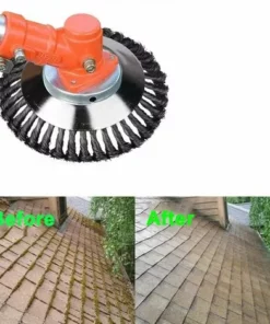 ENLENK Brosse De Débroussailleuse à Gazon, 150x25.4mm Brosse à Désherber Ronde Pour éliminer Les Mauvaises Herbes, Tête Brosse Rotative Avec Roue En Fil D'acier Massif Pour Jardin Agriculture(6 Pouce) -Débroussailleuse Soldes Magasin 67677865 3