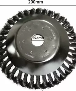 THSINDE THSIDNE Tête De Brosse Contre Les Mauvaises Herbes Avec Contre-écrou Pour Débroussailleuse, Plateau De Désherbage Universel En Fil D'acier, Pièces De Rechange De Brosse De Roue De Manganèse De Tête D'herbe, 200 X 25,4 Mm -Débroussailleuse Soldes Magasin 67872439 3