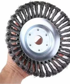 Jardin Piscine Brosse De Débroussailleuse à Gazon, 6 Pouce Tête De Tondeuse à Fil Avec Roue En Fil D'acier Solide, Brosse à Désherber Ronde En Métal LangRay -Débroussailleuse Soldes Magasin 67960525 3
