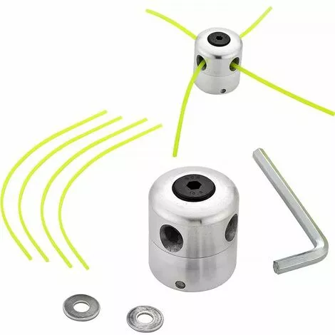 GRID COOL Tête De Débroussailleuse Universelle Aluminium Fils Tête Coupe-bordure Tête Double Fil Bobine Tête Fil Nylon Pour Tondeuse, 1 Têtes De Fil + 4 Fils 3 GRID COOL Tête De Débroussailleuse Universelle Aluminium Fils Tête Coupe-bordure Tête Double Fil Bobine Tête Fil Nylon Pour Tondeuse, 1 Têtes De Fil + 4 Fils