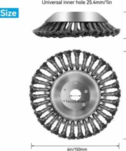 6 Pouces 150mm Brosse De Désherbage Bol Type Torsion Fil Roue Pelouse Jardin Outils Agricoles Débroussailleuse HANBING