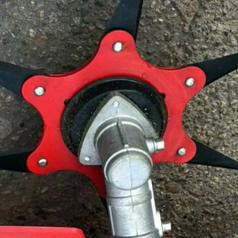 QERSTA Tête De Débroussailleuse En Métal à 6 Dents - Tête De Tondeuse à Gazon De Jardin 2 Commandes - Lame Rouge, Noire 5 QERSTA Tête De Débroussailleuse En Métal à 6 Dents - Tête De Tondeuse à Gazon De Jardin 2 Commandes - Lame Rouge, Noire – Image 3