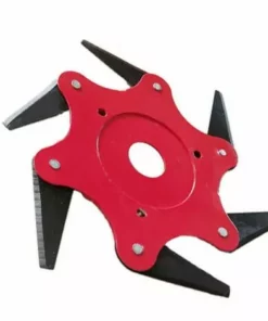 Cisea Tête De Débroussailleuse En Métal à 6 Dents - Tête De Tondeuse à Gazon De Jardin 2 Commandes - Rouge, Lame Plate