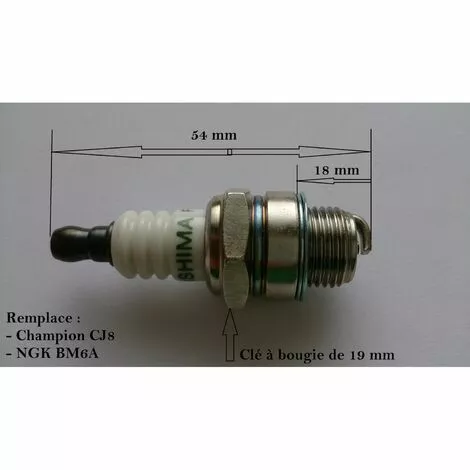 JARDIAFFAIRES Bougie Pour Tronçonneuse, Taille Haies, Débroussailleuse Remplace BM6A Ou CJ8 3 JARDIAFFAIRES Bougie Pour Tronçonneuse, Taille Haies, Débroussailleuse Remplace BM6A Ou CJ8